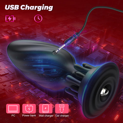 Small Mushroom Remote Control Vibrating Butt Plug