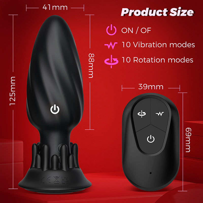 Small Mushroom Remote Control Vibrating Butt Plug