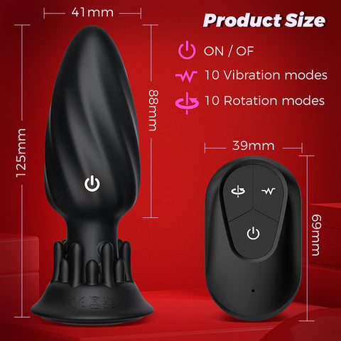 Small Mushroom Remote Control Vibrating Butt Plug