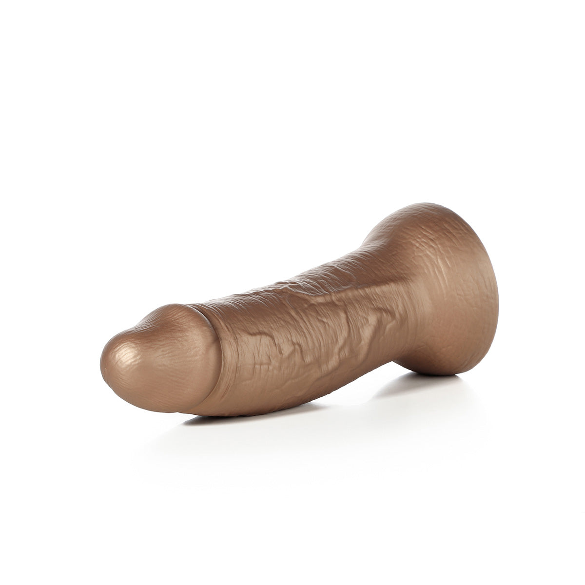 TerraSilk Prime realistic silicone dildo showcasing [specific feature: vascular texture/suction base/size comparison], designed for pressure-free ergonomic use.