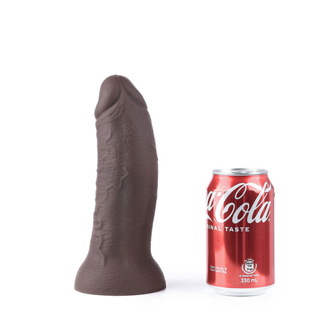 TerraSilk Prime realistic silicone dildo showcasing [specific feature: vascular texture/suction base/size comparison], designed for pressure-free ergonomic use.