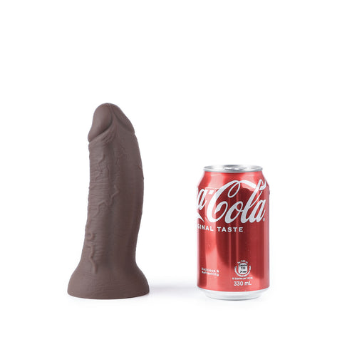 TerraSilk Prime realistic silicone dildo showcasing [specific feature: vascular texture/suction base/size comparison], designed for pressure-free ergonomic use.